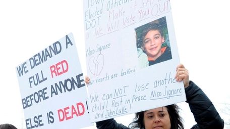 A vigil held near the scene on Sunday
