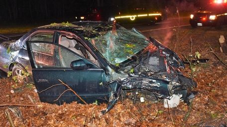 State Police respond to a one-car crash on
