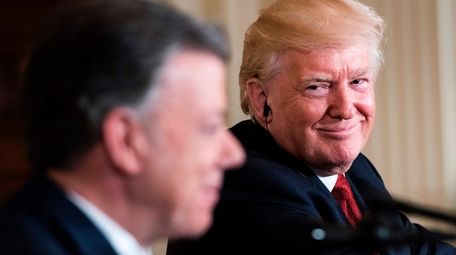 Colombia's President Juan Manuel Santos speaks as President