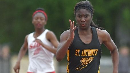 Halle Hazzard of St. Anthony's sprints to victory