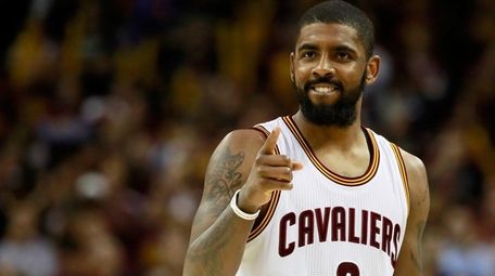 Kyrie Irving of the Cleveland Cavaliers celebrates late