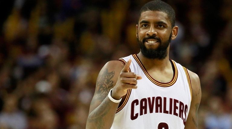 Kyrie Irving of the Cleveland Cavaliers celebrates late