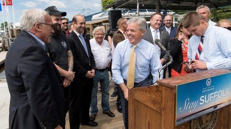 Suffolk County Executive Steve Bellone shared a laugh
