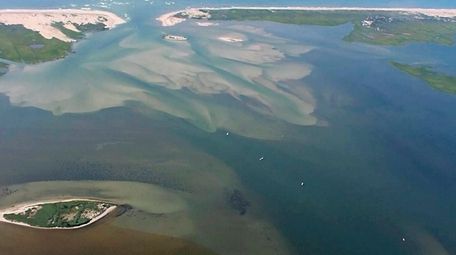 This aerial photograph from Stony Brook University marine