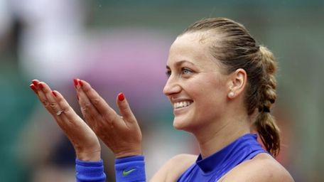 Petra Kvitova of the Czech Republic thanks the