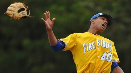 Kellenberg's Jason Diaz reacts after striking out the