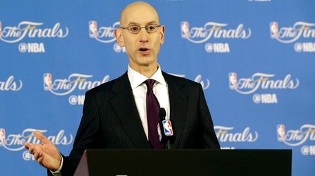 NBA Commissioner Adam Silver speaks at a news
