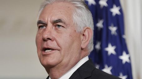 Secretary of State Rex Tillerson answers a question