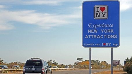 The controversial blue New York State tourism signs