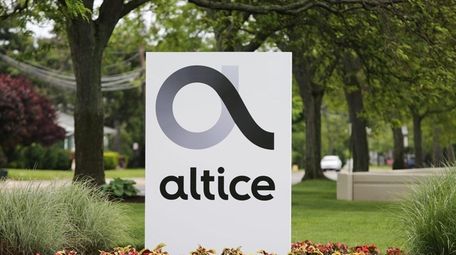 The Altice logo outside Altice USA's Bethpage headquarters