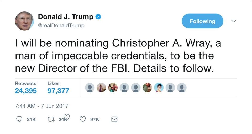 See our primer on Christopher Wray.
