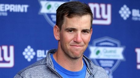 Giants quarterback Eli Manning during minicamp at the Quest
