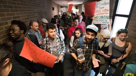 Stony Brook University students protested against proposed budget