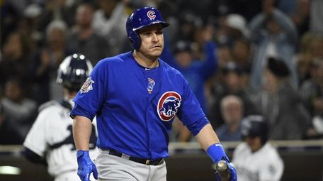 Miguel Montero #47 of the Chicago Cubs walks
