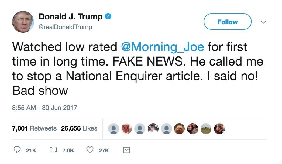After Mika Brzezinski and Joe Scarborough, hosts of