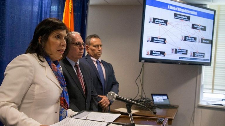 Nassau District Attorney Madeline Singas speaks about the