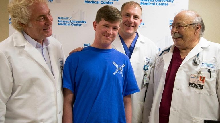 Devin O'Rourke of Levittown thanked doctors at Nassau