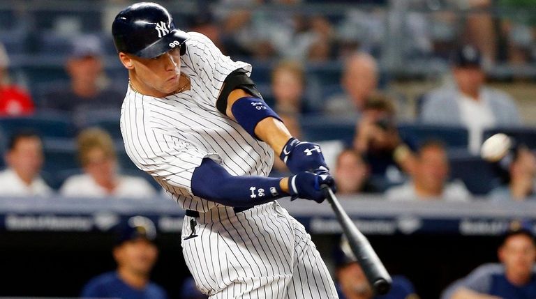 Aaron Judge of the Yankees connects on his