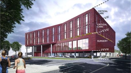The proposed four-story southwest addition to the hospita's
