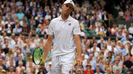 Sam Querrey of the United States reacts as