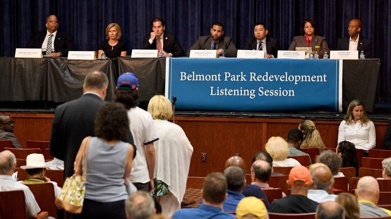 Speakers line up at a listening session by