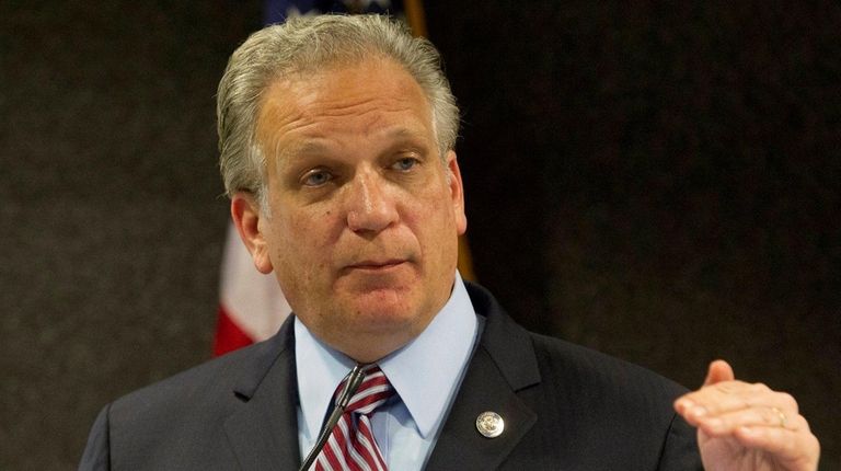 Nassau County Executive Edward Mangano speaks on Thursday,