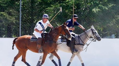 Polo players Rob Ceparano, left, of Medford and