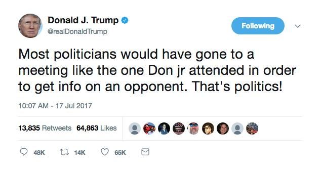 With this tweet on Monday, July 17, 2017,