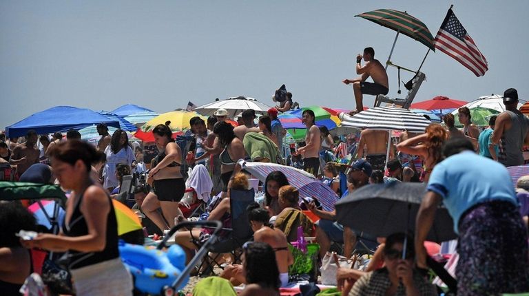 Lifeguards at Jones Beach State Park watch over
