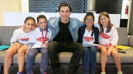 Actor Jake T. Austin with Kidsday reporters, from