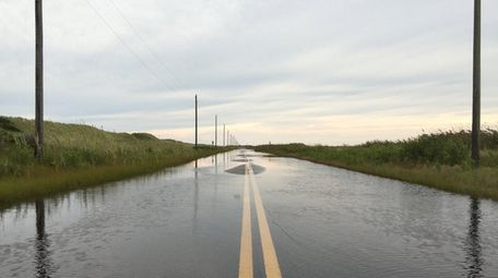 Sections of Dune Road that typically flood during