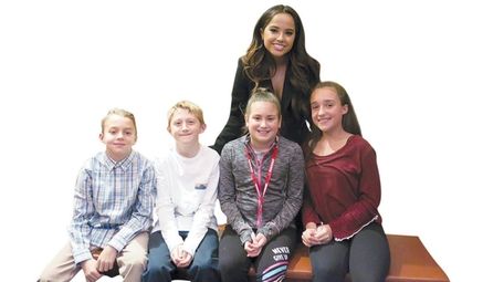 Singer and actress Becky G with Kidsday reporters,