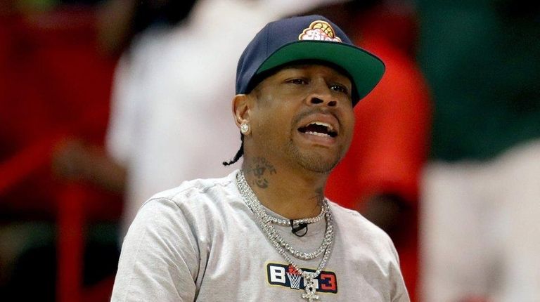 Coach Allen Iverson of 3's Company reacts during