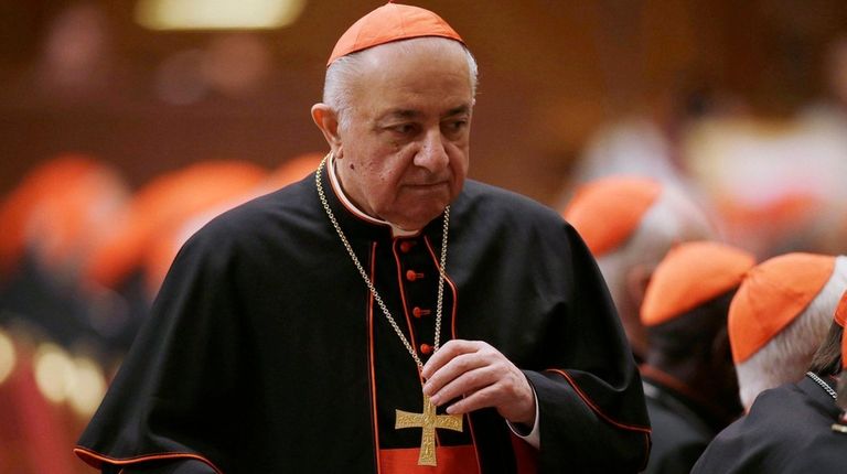 Cardinal Dionigi Tettamanzi arrives in St. Peter's Basilica