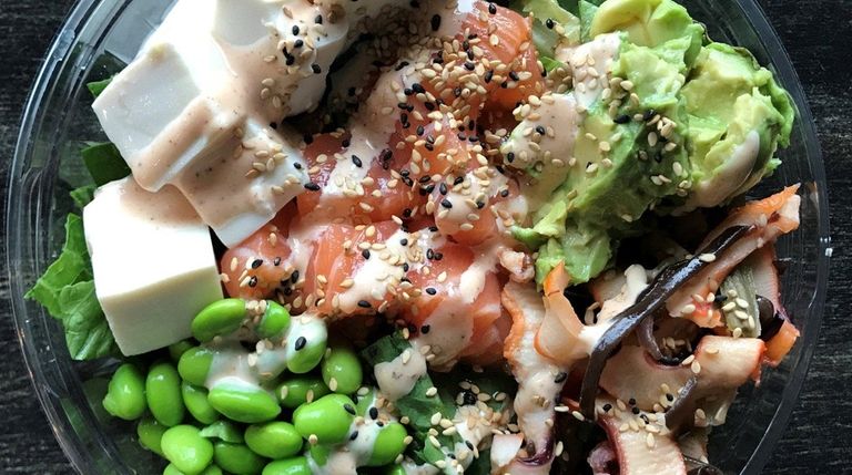 Shiny Coffee Healthy Poke in Hicksville specializes in