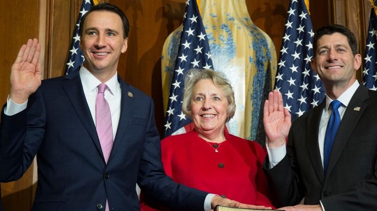 House Speaker Paul Ryan of Wis. administers the