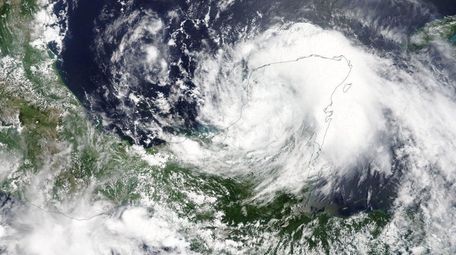 A satellite image of Tropical Storm Franklin, which