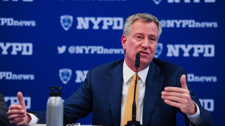 New York City Mayor Bill de Blasio scoffed