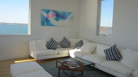 The Westhampton Beach home features white walls, stainless