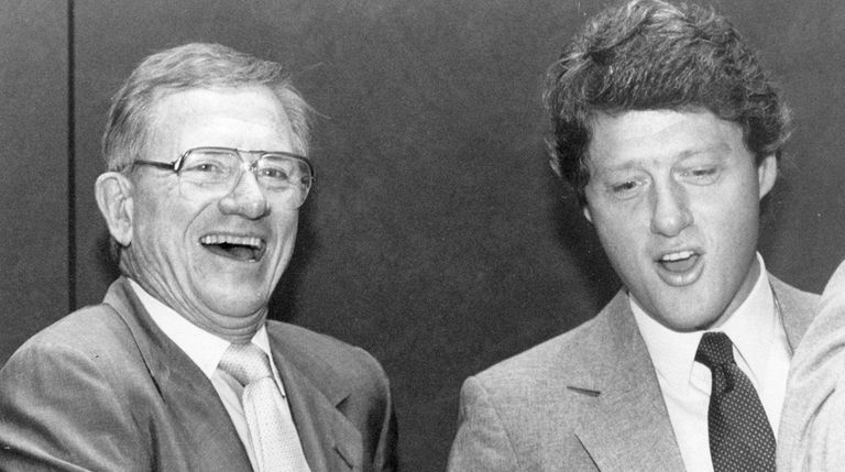 University of Arkansas athletic director Frank Broyles, left,