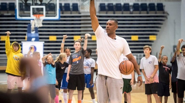 Former New York Knicks star Allan Houston speaking