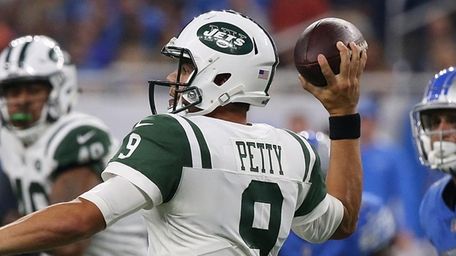 Bryce Petty of the New York Jets rolls