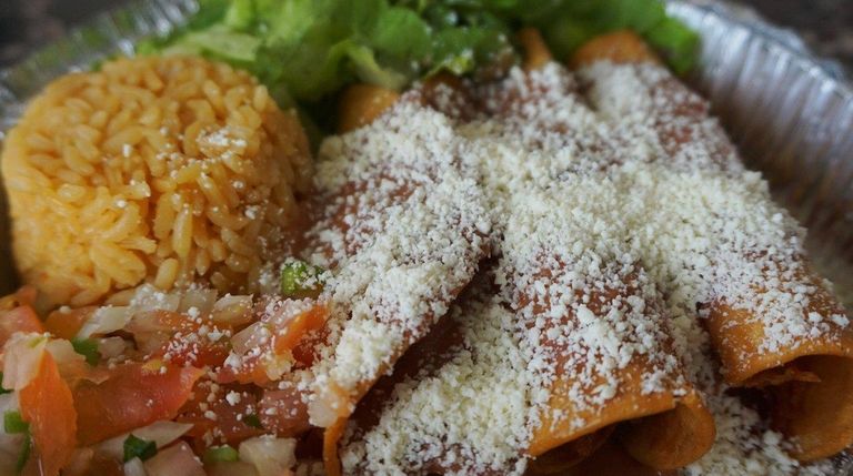 Chicken flautas-to-go at Mamey Mexican Taqueria, which opened