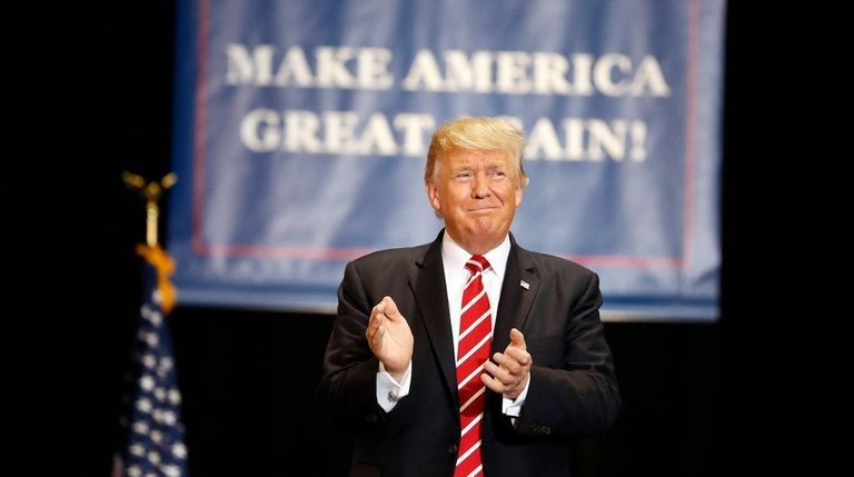 President Donald Trump arrives at a rally in