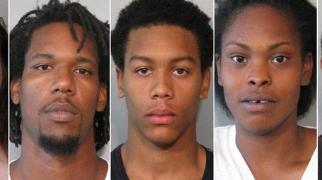 From left, Amber Mahoney, Peter Sanford, Caine Abel-Bey,