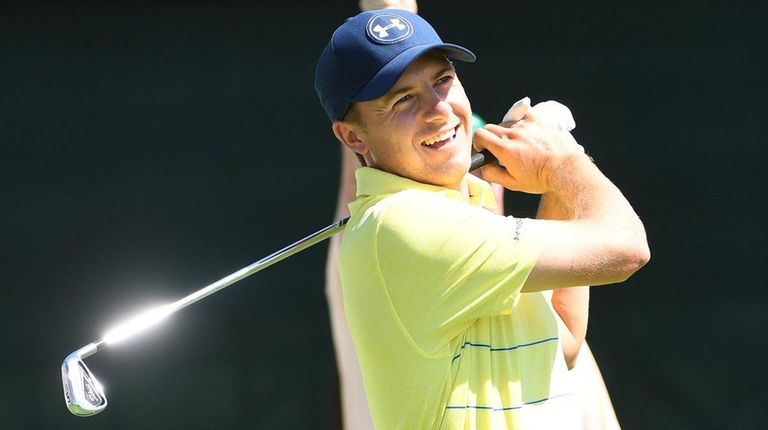 Jordan Spieth tees off on the 17th hole