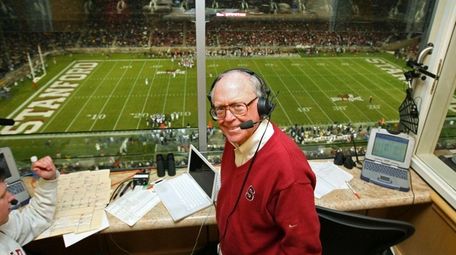 Sports broadcaster Bob Murphy poses during Stanford's football