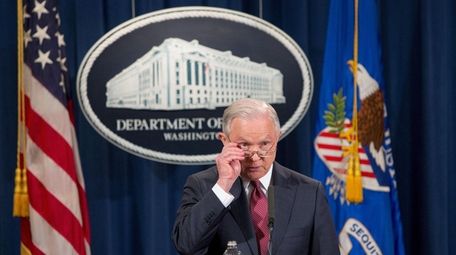 Jeff Sessions at the Department of Justice briefing