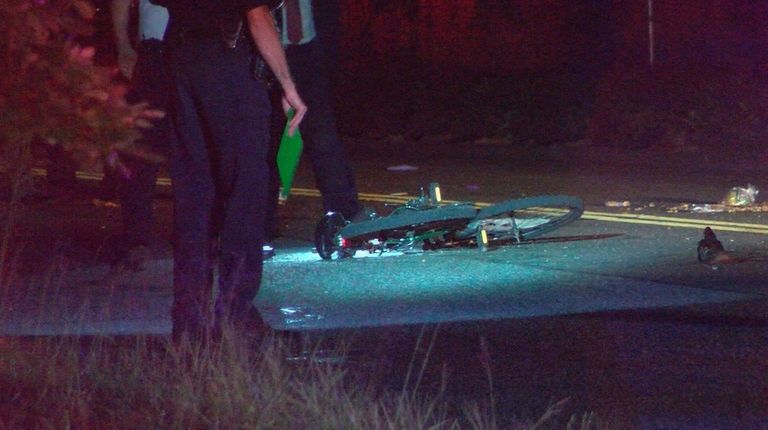 The scene on Railroad Avenue in Ronkonkoma where