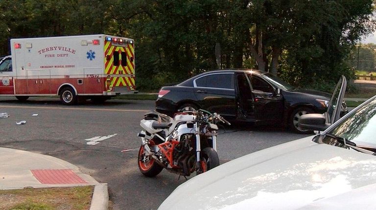 Suffolk County police at the scene of a